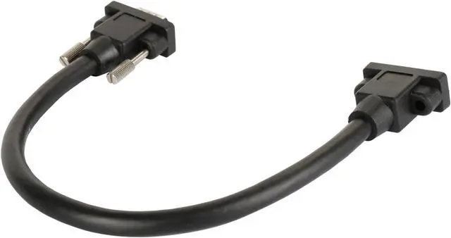 Alt view image 2 of 3 - C2G 52093 Panel-Mount HD15 SXGA Male to SXGA Female Monitor Extension Cable, Black (1 Foot, 0.30 Meters)