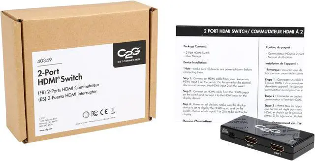 Alt view image 7 of 6 - C2G 40349 2-Port 1080p HDMI Auto Switch
