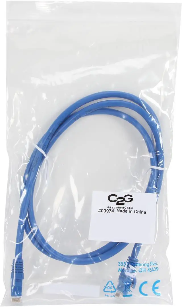 Alt view image 3 of 3 - C2G 03974 Cat6 Cable - Snagless Unshielded Network Patch Cable, Blue (4 Feet, 1.22 Meters)