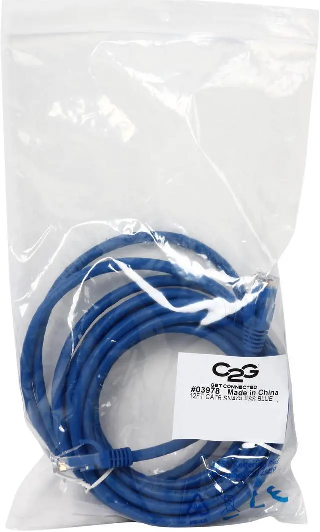 Alt view image 3 of 3 - C2G 03978 Cat6 Cable - Snagless Unshielded Ethernet Network Patch Cable, Blue (12 Feet, 3.65 Meters)