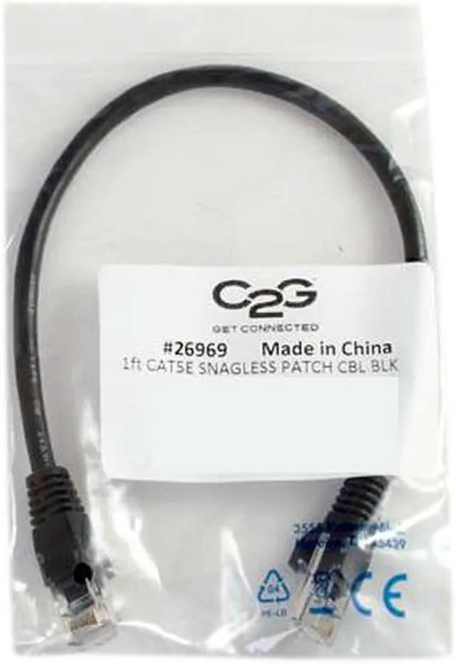 Alt view image 6 of 6 - C2G 00403 Cat5e Snagless Unshielded (UTP) Network Patch Cable, Black (6 Feet)