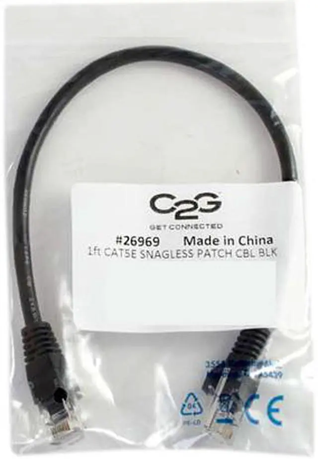 Alt view image 6 of 6 - C2G 00407 Cat5e Cable - Snagless Unshielded Ethernet Network Patch Cable, Black (20 Feet, 6.09 Meters)