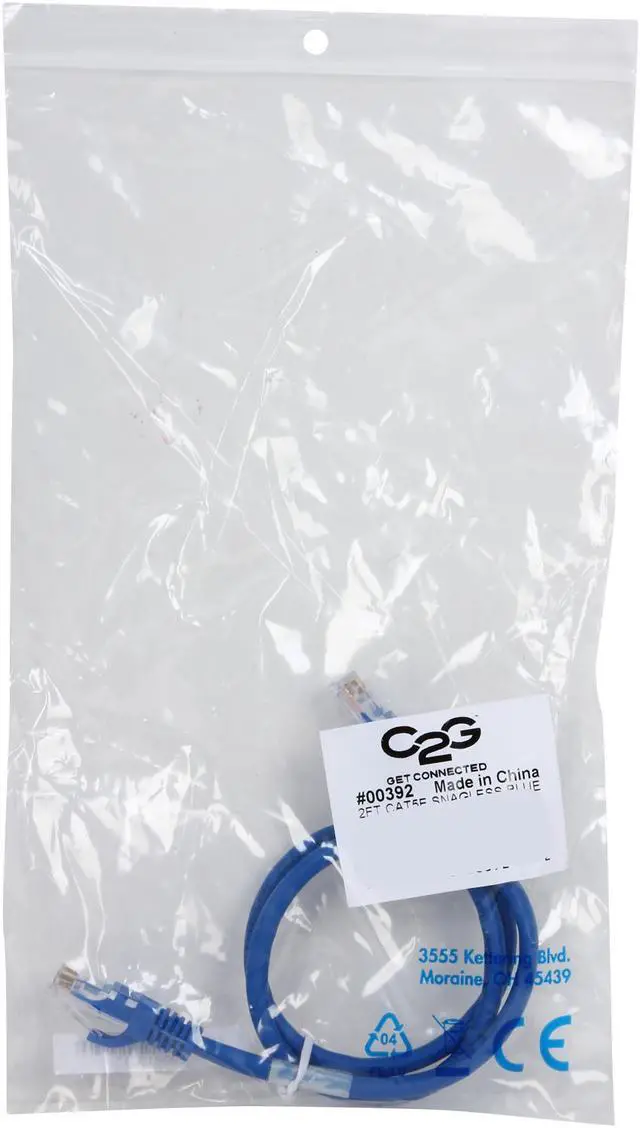 Alt view image 3 of 3 - C2G 00392 Cat5e Cable - Snagless Unshielded Ethernet Network Patch Cable, Blue (2 Feet, 0.60 Meters)