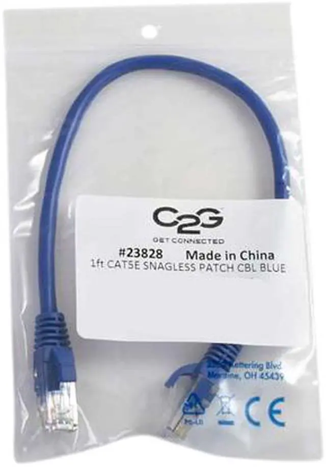 Alt view image 5 of 5 - C2G 00400 Cat5e Cable - Snagless Unshielded Ethernet Network Patch Cable, Blue (35 Feet, 10.66 Meters)
