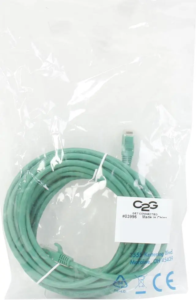 Alt view image 3 of 3 - C2G 03996 Cat6 Cable - Snagless Unshielded Ethernet Network Patch Cable, Green (20 Feet, 6.09 Meters)