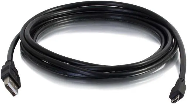 Main image of C2G 27423 Micro USB Cable - USB 2.0 A Male to Micro-USB B Male Cable, Black (1 Foot, 0.3 Meters)