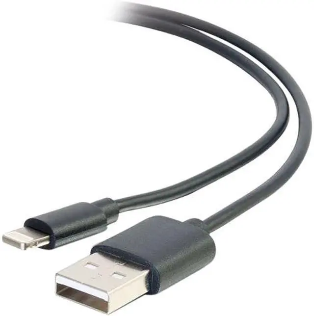 Main image of C2G 35499 Lightning Cable - USB A Male to Lightning Male Sync and Charging Cable for Apple iPad, iPhone, or iPod Devices, Black (3.3 Feet, 1 Meter)