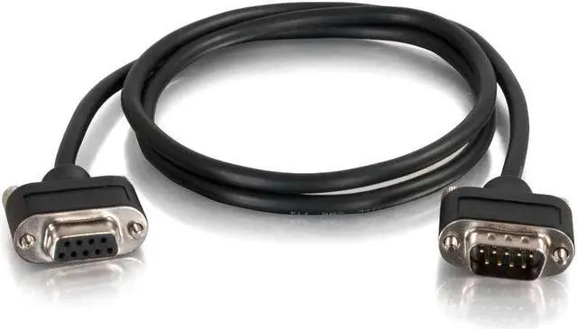 Main image of C2G 52158 Serial RS232 DB9 Cable with Low Profile Connectors M/F, In-Wall CMG-Rated, Black (10 Feet, 3.04 Meters)