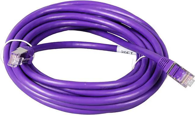 Alt view image 2 of 3 - C2G 00910 Cat6 Cable - Snagless Shielded Ethernet Network Patch Cable, Purple (20 Feet, 6.09 Meters)