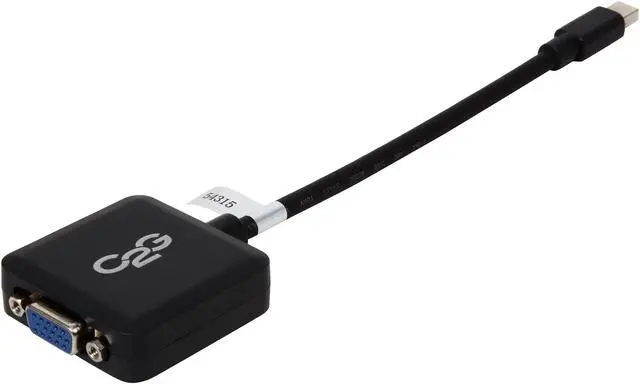 Alt view image 2 of 3 - C2G 54315 Mini DisplayPort Male to VGA Female Active Adapter Converter, TAA Compliant, Black (8 Inches)