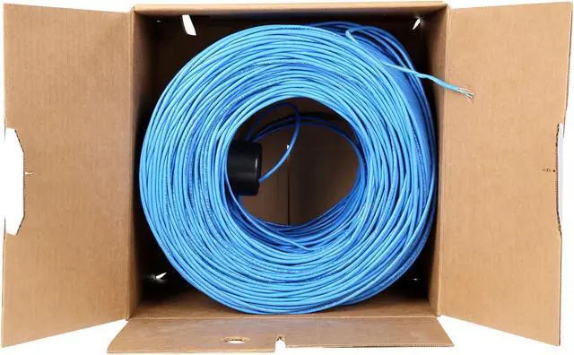 Alt view image 2 of 3 - C2G 56010 1000 ft. Cat 5E Blue BULK UNSHIELDED (UTP) NETWORK CABLE WITH SOLID CONDUCTORS - RISER CMR-RATED