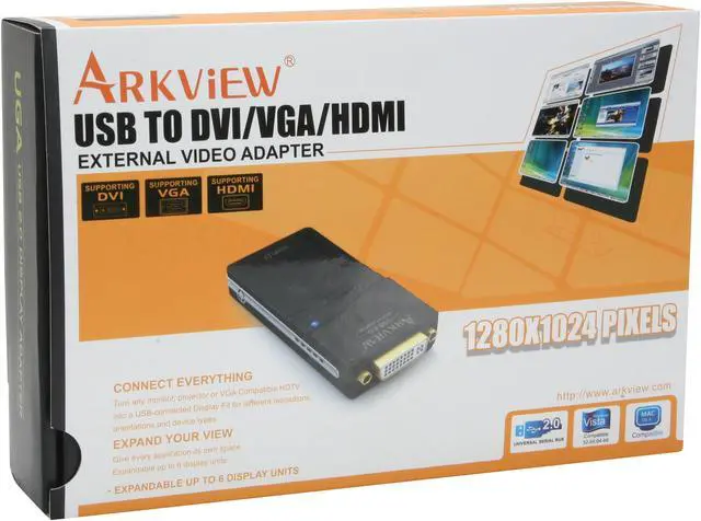 Alt view image 5 of 5 - Arkview USB-DH88 Multi-Display USB 2.0 to DVI/VGA or HDMI Adapter (Link up to 6 Displays)