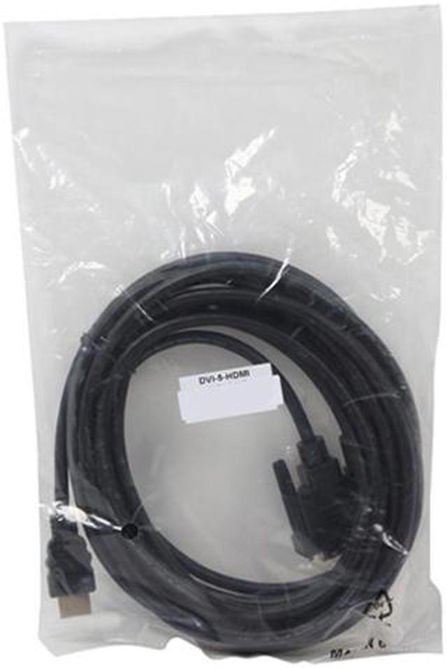 Main image of Nippon Labs DVI 5 HDMI 15 ft. HDMI Male to DVI-D Adapter Cable with Gold-plated Connector, Black