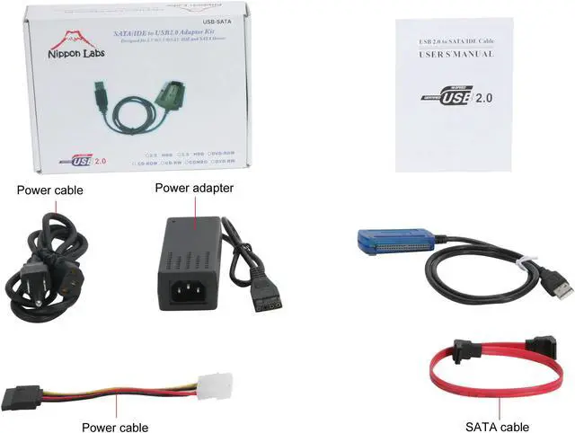 Alt view image 7 of 7 - Nippon Labs USB 2.0 to IDE/SATA HDD Adapter w/ Power Model USB-SATA