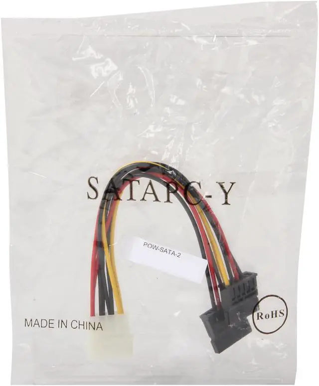 Alt view image 3 of 3 - Nippon Labs SATA Adpater Molex 4-Pin PC power cable to 2 x SATA Converter Cables for SATA I and SATA II Hard Drive  Model POW-SATA-2