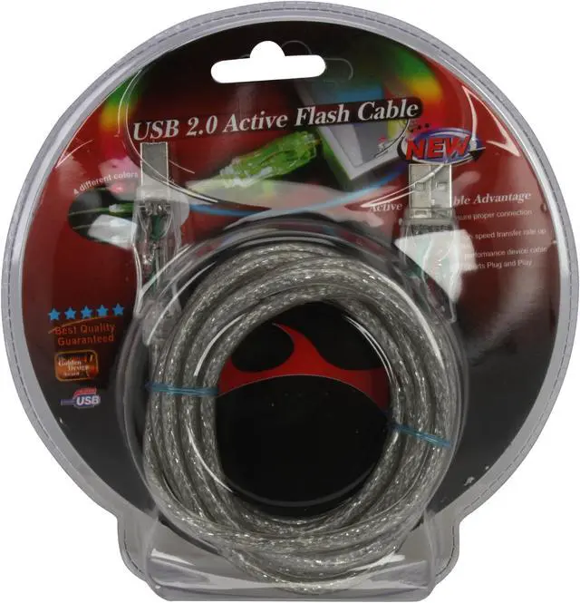 Alt view image 3 of 3 - Nippon Labs Blue USB A to B Cable 6 ft. USB CABLE WITH BLUE FLASHING LED AB TYPE CABLE Model EF-USBAB-6BU