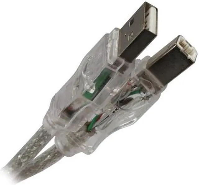 Alt view image 2 of 3 - Nippon Labs Blue USB A to B Cable 6 ft. USB CABLE WITH BLUE FLASHING LED AB TYPE CABLE Model EF-USBAB-6BU