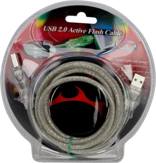 Alt view image 3 of 3 - Nippon Labs Green USB A to B Cable 6 ft. USB CABLE WITH GREEN FLASHING LED AB TYPE CABLE Model EF-USBAB-6GN