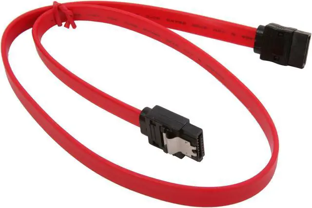 Alt view image 2 of 3 - Nippon Labs Premium 18" (1.5 ft.) SATA II Cable with locking latch for SATA I and SATA II Hard Drive 1.5ft Model SATA-L0.5-R 1.5 feet