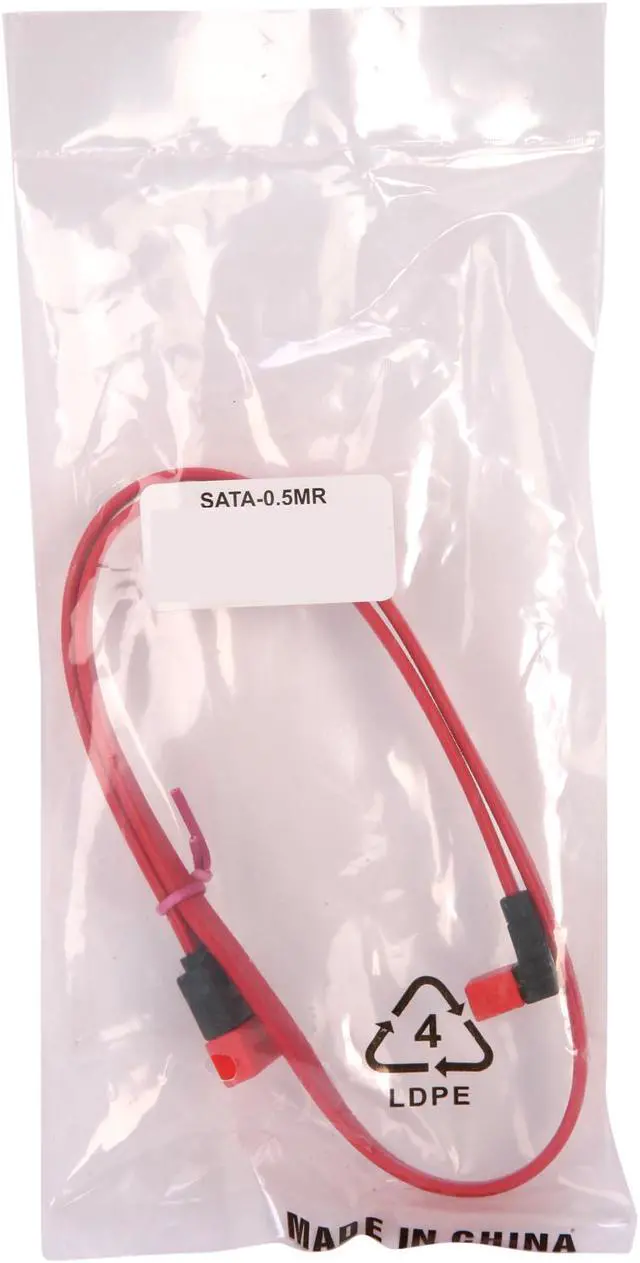 Alt view image 3 of 3 - Nippon Labs SATA-0.5MR 1.6 FT. Mini SATA II Male to Male Ultra Thin Cable with Locking Latch and with 1 Right Angle Connector, Red