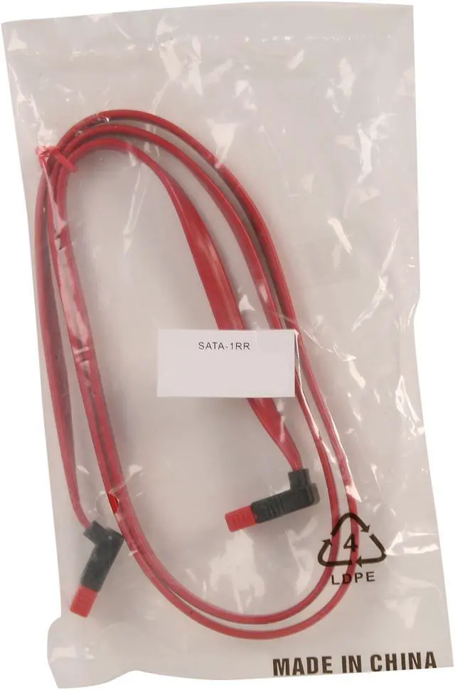 Alt view image 3 of 3 - Nippon Labs SATA-1RR Premium 1M (3.28 ft.) SATA Cable with 2 Right Angle Connectors for SATA I and SATA II Hard Drive
