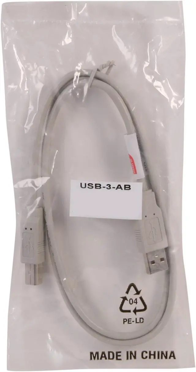 Alt view image 3 of 3 - Nippon Labs Beige 3 ft. USB cable A/male to B/male 3ft Model USB-3-AB 3 feet