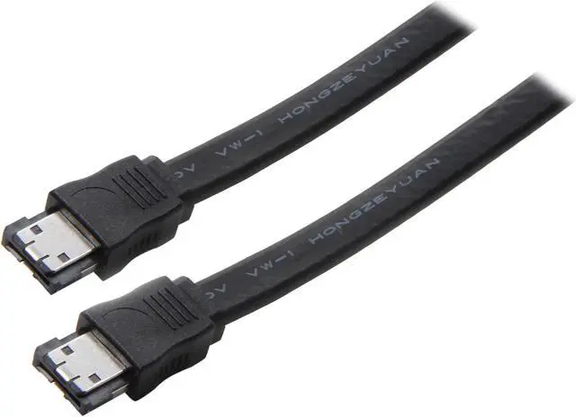 Main image of Nippon Labs Black 1.5M 4.92 ft. eSATA Cable 3.0Gbps Male to Male I Shape for SATA I and SATA II Hard Drive 1.5ft Model ESATA-1.5M-BK 1.5 feet