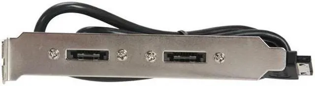 Alt view image 2 of 3 - Nippon Labs eSATA Bracket Two SATA II internal cable to 2 port ESATA bracket for SATA I and SATA II Hard Drive Model ESATAB-2P