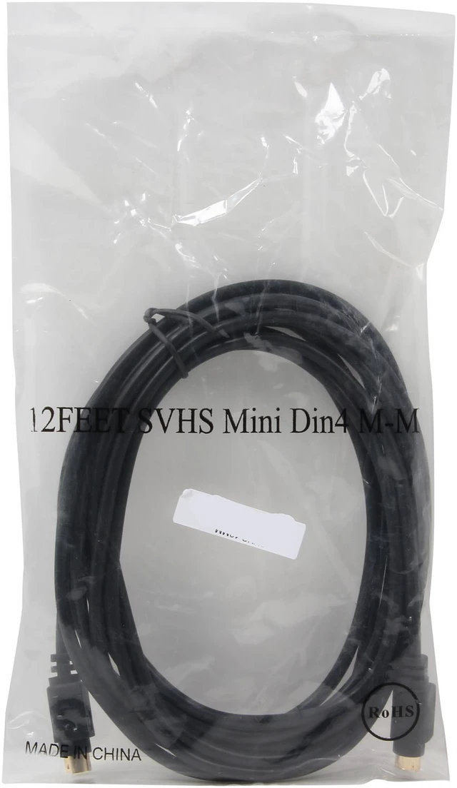 Alt view image 3 of 3 - Nippon Labs 12 ft. Din4 Coaxial S-VIDEO Cable M/M 12ft Model SVHS-12MM 12 feet