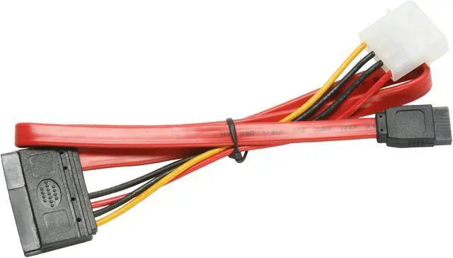 Alt view image 3 of 3 - Nippon Labs SATA-0.5-COMBO SATA 15 Pin Female to SATA 7 Pin and Molex 4 Pin Adapter Cable