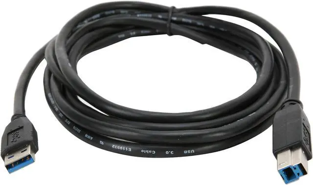 Alt view image 2 of 2 - Nippon Labs USB3-10AB 10 ft. USB 3.0 Type A Male to B Male Cable for Printer and Scanner, Black
