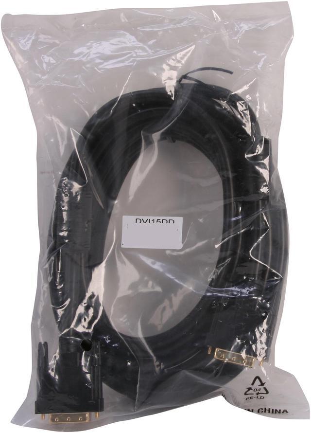 Alt view image 3 of 3 - Nippon Labs DVI15DD 15 ft. DVI D Dual Link (24 + 1) Male to Male Cable, Black