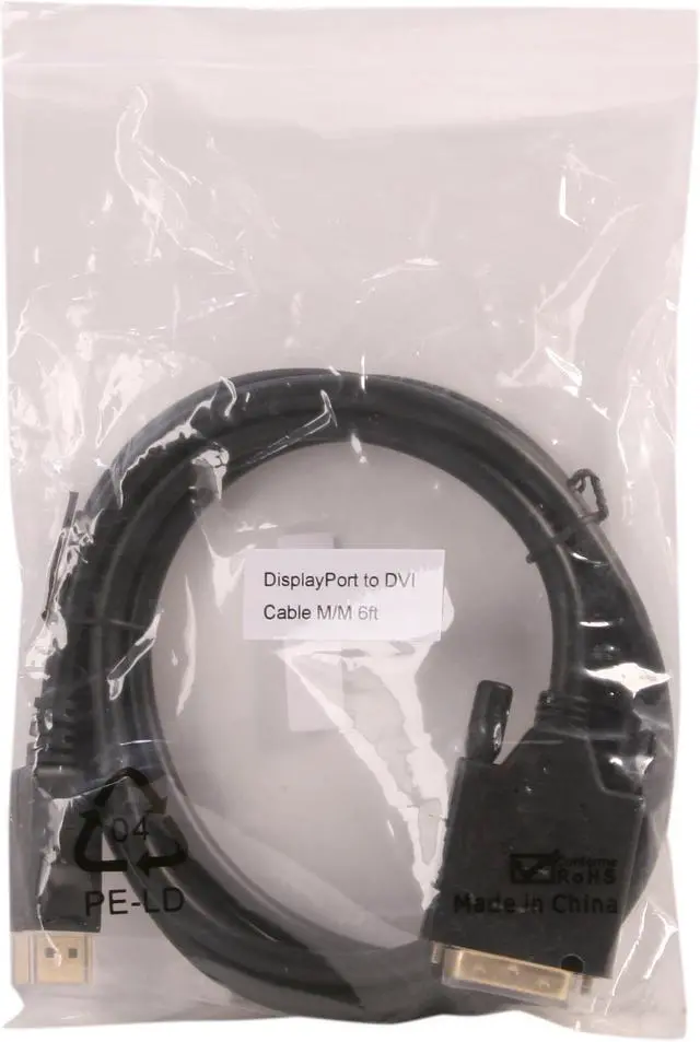 Alt view image 3 of 3 - Nippon Labs DP-DVI-6 6 ft. DP DisplayPort Male to DVI-D Male Adapter Cable, Black