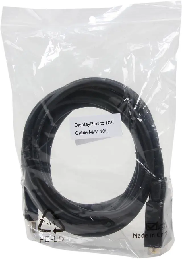 Alt view image 3 of 3 - Nippon Labs DP-DVI-10 10 ft. DP DisplayPort Male to DVI-D Male Converter Cable, Black - DP to DVI Adapter - 1920 x 1200