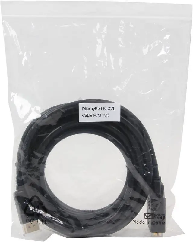 Alt view image 3 of 3 - Nippon Labs DP-DVI-15 15 ft. DisplayPort Male to DVI-D Male Converter Cable, Black - DP to DVI Adapter - 1920 x 1200