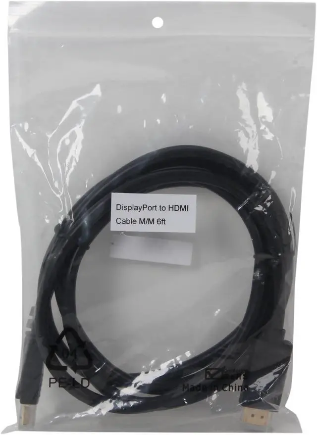 Alt view image 3 of 3 - Nippon Labs DP-HDMI-6 6 ft. DisplayPort to HDMI Converter Cable Supporting VR / 3D / 4K, Black - DP to HDMI Adapter - (M/M)