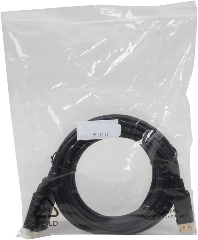 Alt view image 3 of 3 - Nippon Labs Model DP-VGA-15 15 ft. DisplayPort to VGA 28 AWG 15ft Cable M-M 15 feet- OEM