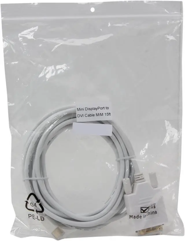 Alt view image 3 of 3 - Nippon Labs Model MINIDP-DVI-15 15 ft. Mini DisplayPort to DVI 32 AWG 15ft Cable M-M 15 feet- OEM