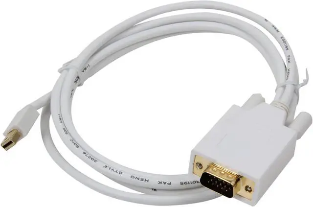 Alt view image 2 of 3 - Nippon Labs MINIDP-VGA-6 6 ft. Mini DP DisplayPort Male to VGA Male Adapter Cable, White