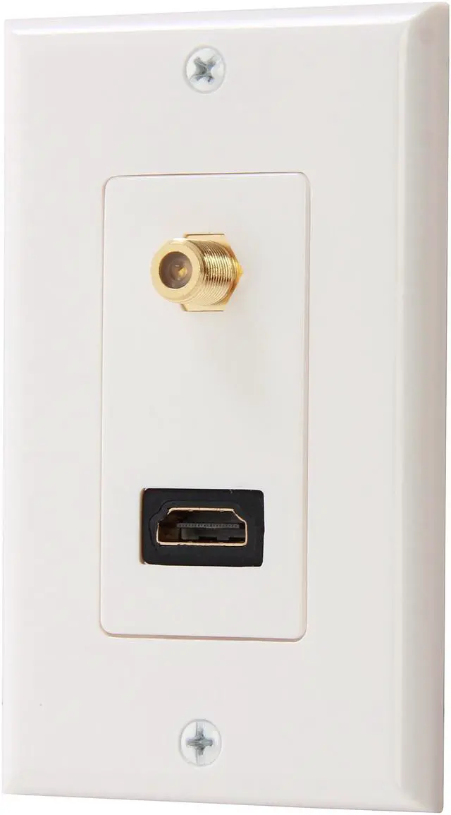 Alt view image 2 of 4 - Nippon Labs WP-HM2-F HDMI Wall Plate with Coaxial F Connector - OEM