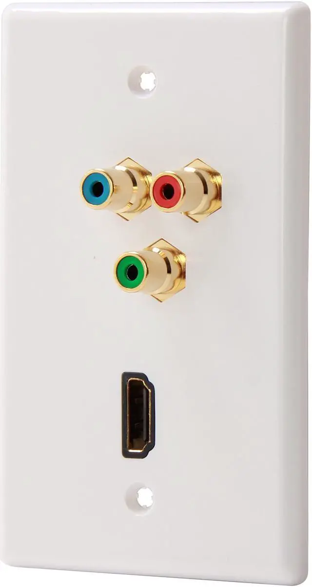 Alt view image 2 of 4 - Nippon Labs WP-HM4-RRGB HDMI Wall Plate with Component Video
