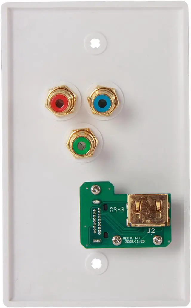 Alt view image 3 of 4 - Nippon Labs WP-HM4-RRGB HDMI Wall Plate with Component Video