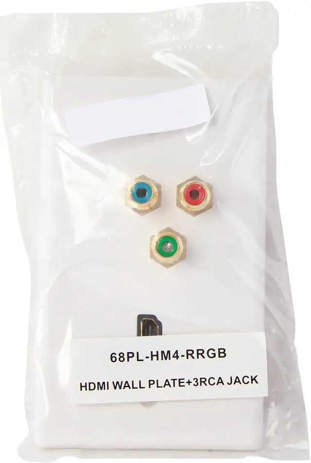 Alt view image 4 of 4 - Nippon Labs WP-HM4-RRGB HDMI Wall Plate with Component Video