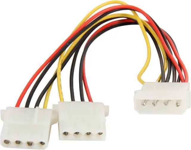 Alt view image 2 of 3 - Nippon Labs POW-01208 8" 1 x Molex 5.25 Male to 2 x Molex 5.25 Female Power Supply Y Adapter Cable Spliter - OEM