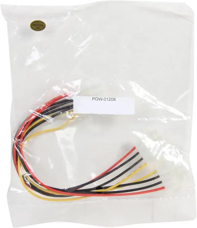 Alt view image 3 of 3 - Nippon Labs POW-01208 8" 1 x Molex 5.25 Male to 2 x Molex 5.25 Female Power Supply Y Adapter Cable Spliter - OEM