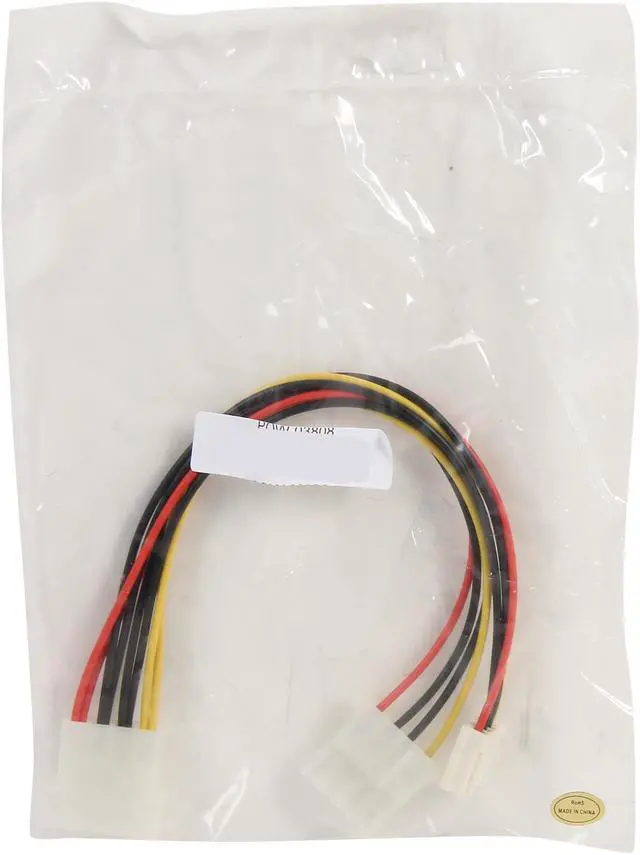 Alt view image 3 of 3 - Nippon Labs POW-03808 8" 1 x Molex 5.25 Male to 1 x Molex 5.25 Female and 1 x 3.5 Female Power Supply Adapter Y Cable Spliter