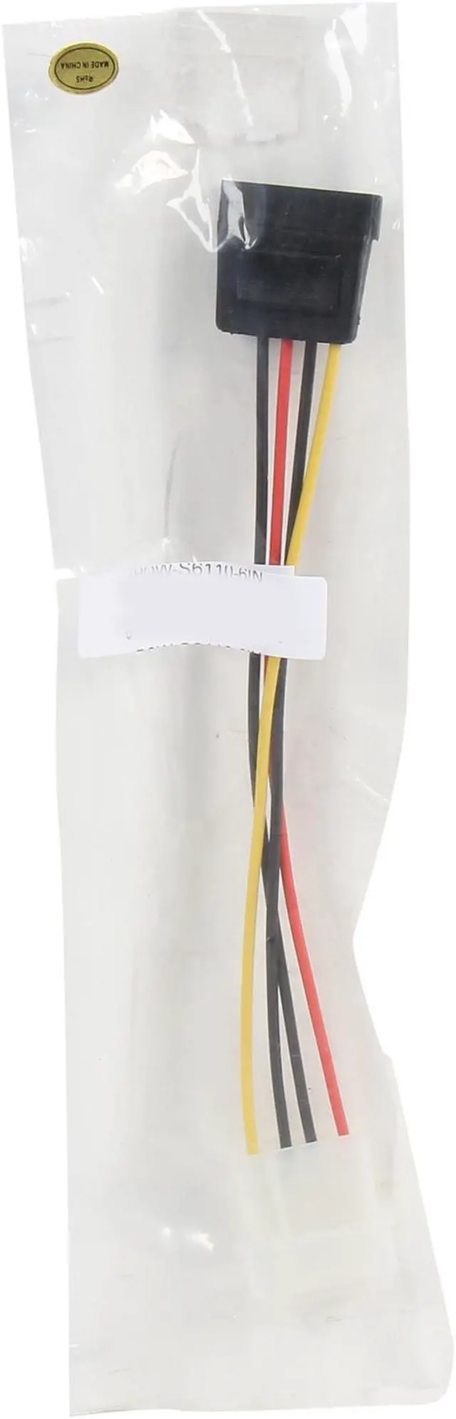 Alt view image 3 of 3 - Nippon Labs POW-S6110-6IN 6 in. 5.25 Male to SATA Internal DC Adaptor Cable Female to Male - OEM