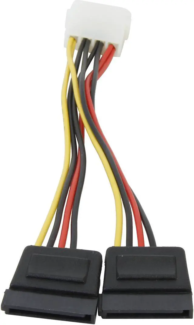 Alt view image 2 of 4 - Nippon Labs POW-S6800-6IN 6" Molex 4 Pin Male to 2 x SATA Female Power Adaptor Y Cable Splitter - OEM