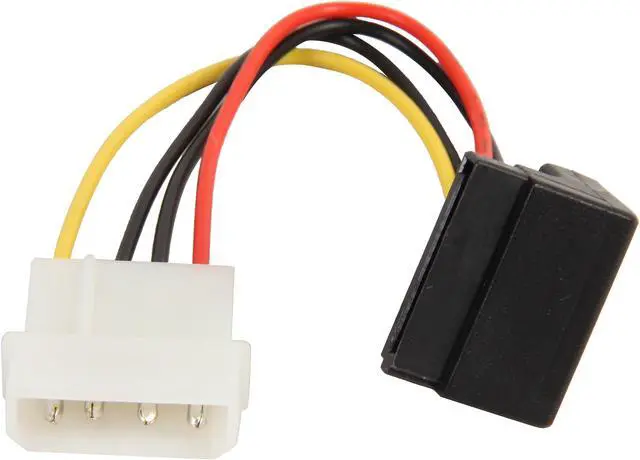 Alt view image 2 of 3 - Nippon Labs POW-S6190-RA 6" Molex 4 Pin Male to SATA Female(Right Angle Connector) Power Adaptor Cable - OEM