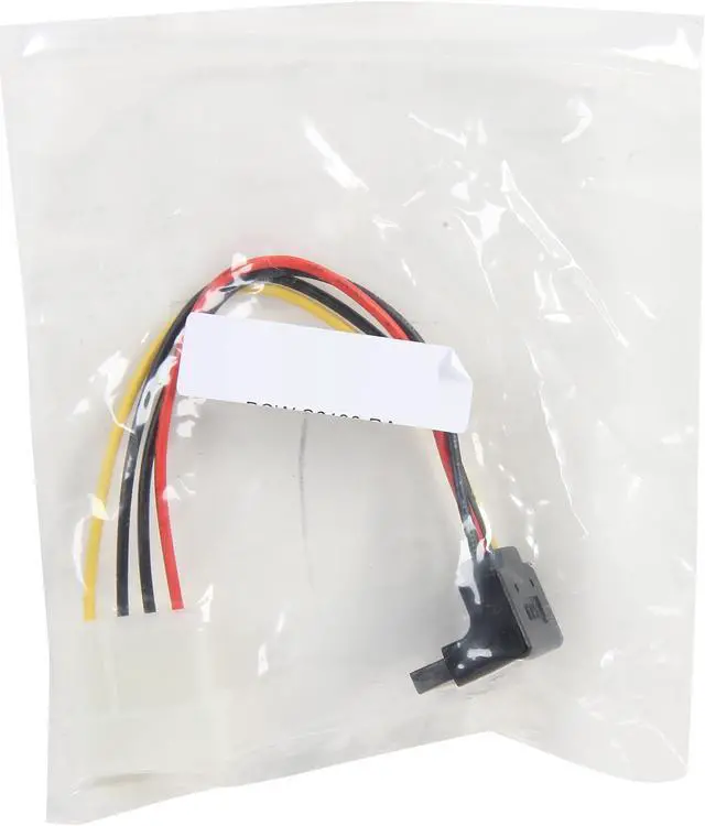 Alt view image 3 of 3 - Nippon Labs POW-S6190-RA 6" Molex 4 Pin Male to SATA Female(Right Angle Connector) Power Adaptor Cable - OEM